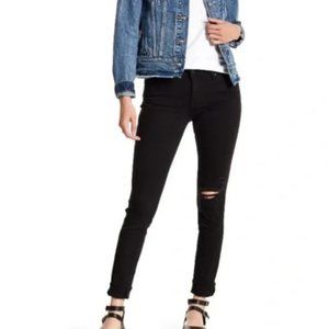 Levi’s 711 Black Distressed Skinny Mid Rise Jeans 29 Tall